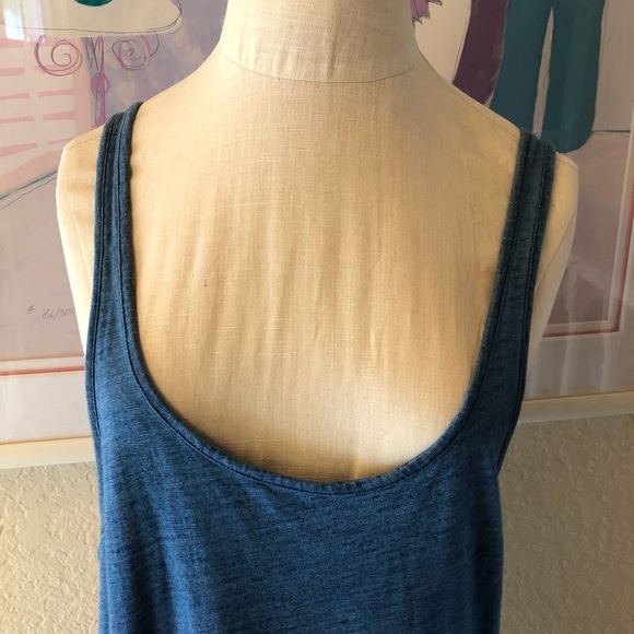 One X Oneteaspoon Blue Cotton Drifter Throwover Sleeveless Tank Midi Dress - Picture 4 of 10
